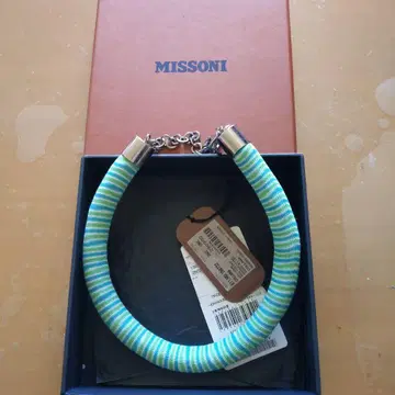 MISSONI 청록색 스트라이프 초커 M