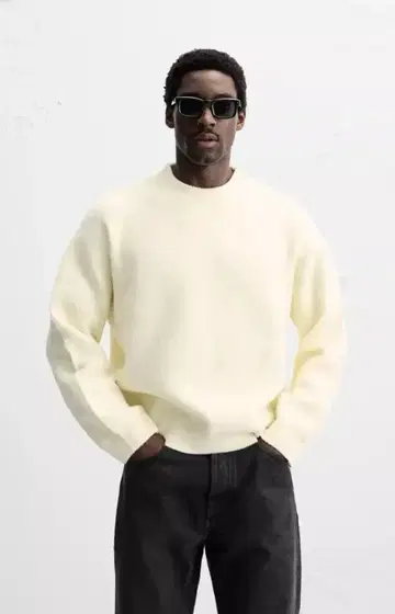 택 포함 새상품 ZARA 텍스처 크루넥 스웨터 L