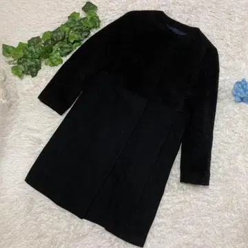 새상품급 보르지 투모로우랜드 롱 코트 블랙 캐시미어 알파카 혼방 M