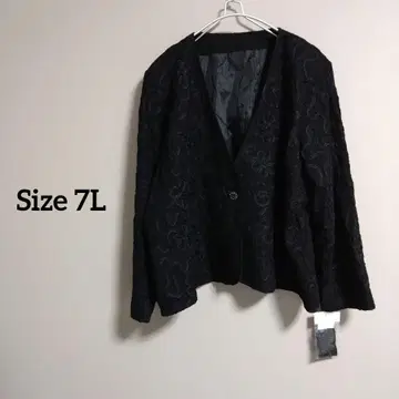 노브랜드 자수 디자인 노카라 블랙 자켓 여성용 7L 포멀