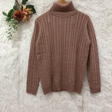 미사용 택 포함 어반 리서치 터틀넥 니트 스웨터 [ M ] 핑크