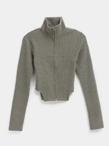 BLACKUP 지퍼 가디건 모카