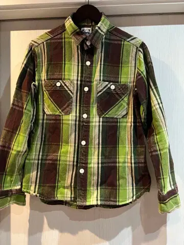 Houston 헤비 웨이트 셔츠 M 그린 x 브라운