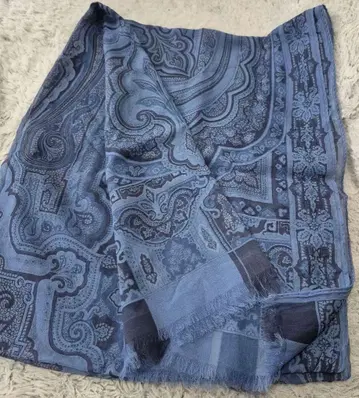 새상품급 ETRO 페이즐리 실크 스톨 블루 계열