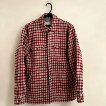 PAPAS 파파스 빨간색과 화이트 체크 무늬 셔츠 M 사이즈