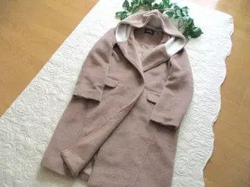 PInK HOUSE 핑크하우스 후드 부착 롱 코트 샤기풍