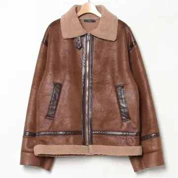 EMODA 와이드 암 페이크 무스탕 블루종