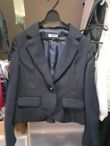 네이비 자켓 레이스 드레스 트위드 자켓