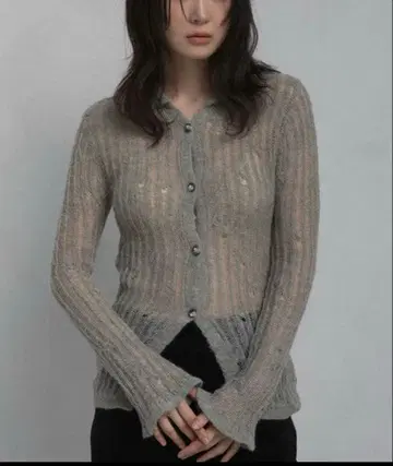 OHOTORO feather damage 가디건 라이트 그레이