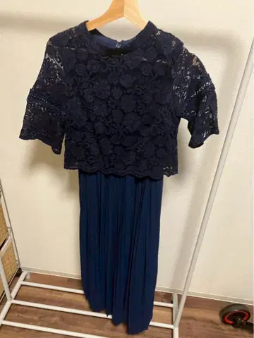 원피스 드레스, 네이비, 롱 기장