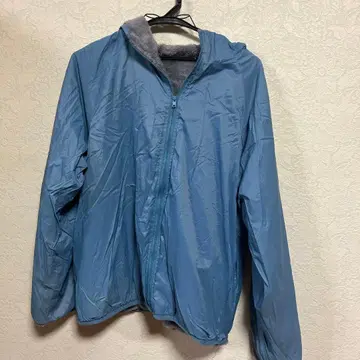 후드 부착 나일론 자켓 파랑