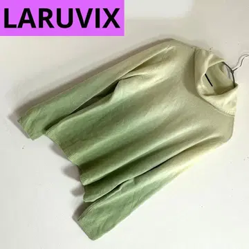 LARUVIX 여성용 스웨터 그라데이션 그린 캐시미어 100%