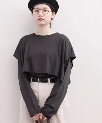 새상품급 fig London double T셔츠 차콜