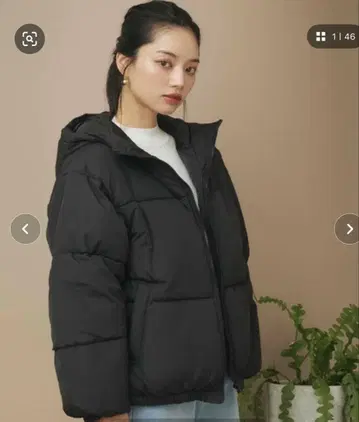 fifth 블랙 솜 숏 자켓