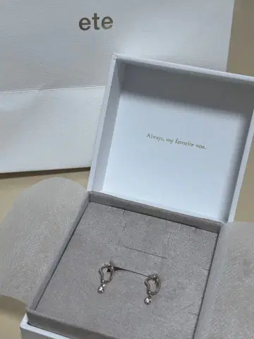 ete 비즈 귀걸이 핑크 골드