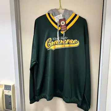 Converse 후드 부착 트레이닝복 다크 그린 L 사이즈