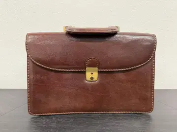 고급 레트로 천연 가죽 브리프 케이스 브라운 핸드백 클래식 디자인