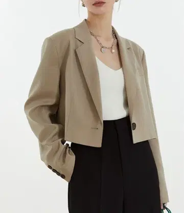 Fano Studio 베이지 크롭 자켓 M
