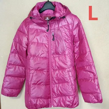 여성용 다운 자켓 후드 부착 집업 L 사이즈 가볍고 입기 쉬운 겉옷