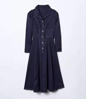 레이디 아젤 코르셋 허리 셔츠 원피스