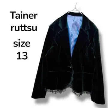 Tainer ruttsu 테일러드 자켓 블랙 프릴 벨로아 13