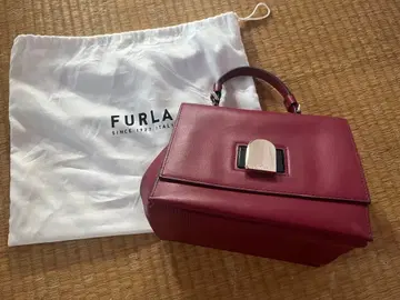 FURLA 버건디 가죽 핸드백