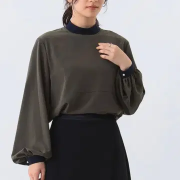 Demi-Luxe BEAMS 바이컬러 블라우스