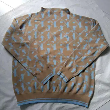 ROSASEN 골프웨어 모노그램 자카드 에코 니트 베이지 M 사이즈