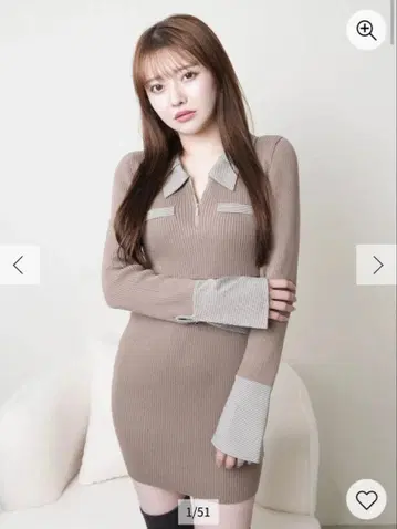 LIP SERVICE 더블 컬러 클래시컬 니트 원피스