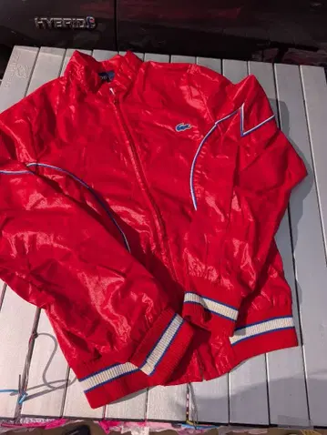 Lacoste 빨간색 나일론 자켓