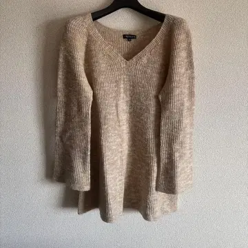 INDIVI 베이지 V넥 니트 38