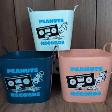 스누피 PEANUTS RECORDS 수납 바스켓 3세트