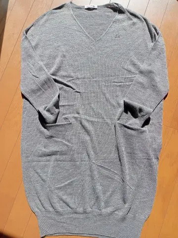 LACOSTE 그레이 V넥 니트 원피스 36