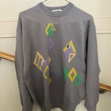 Black&White 보라색 니트 남성용