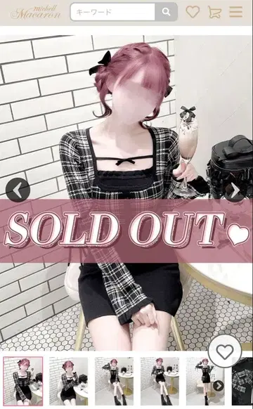 허니뮤우 체크 리본 도킹 원피스