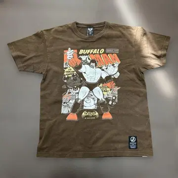 근육맨 버팔로맨 워즈맨 콜라보 T셔츠 XL 브라운
