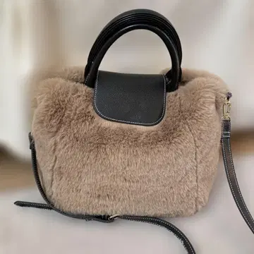 퍼 핸드백 브라운