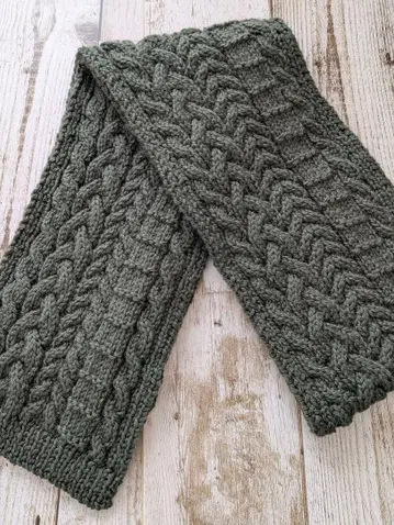 아란 무늬 손뜨개질 머플러*메리노울*