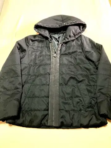 ensuit 후드 부착 블랙 다운 자켓