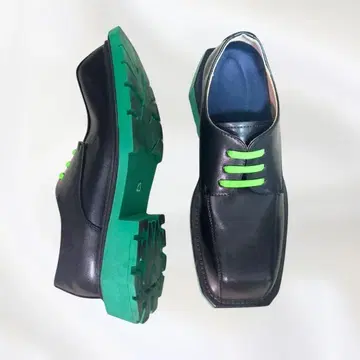 남성용 비즈니스 슈즈 블랙/그린 사이즈 27.0