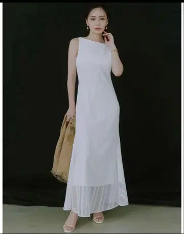 anuans 지오메트릭 레이스 패널 원피스