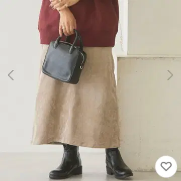 아메리칸 홀릭 코듀로이 베이커 스커트 L 그레이 베이지