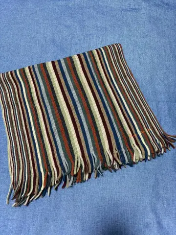 폴 스미스 울 100% 스트라이프 머플러 멀티 컬러