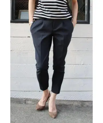 [ 미사용 ] 프레임워크 스트레치 테이퍼드 PT 네이비 턱 앵클 기장