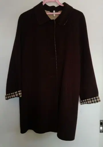 닥스 다크 브라운 래글런 슬리브 롱 코트