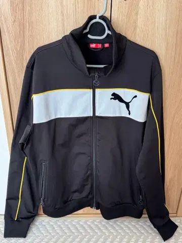 레어 90's PUMA 트랙 자켓 저지 블랙 빅 로고 국기 택