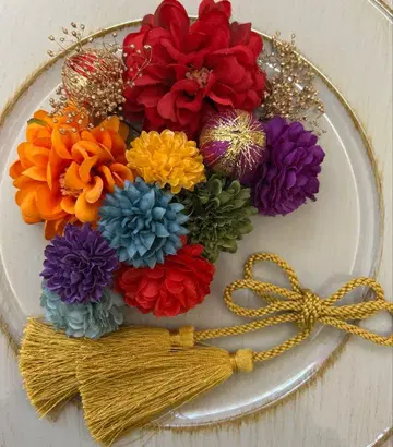 다이쇼 로망 성인식 일본 의류 후리소데 시치고산 머리 장식