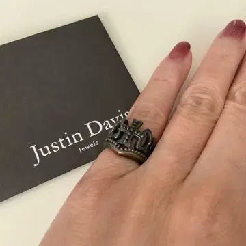 저스틴 데이비스 크라운 디자인 실버 반지