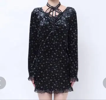 jouetie 레이스 도킹 벨로아 원피스