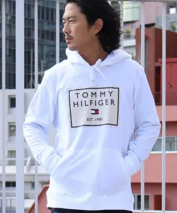타미힐피거 박스 로고 후드티
